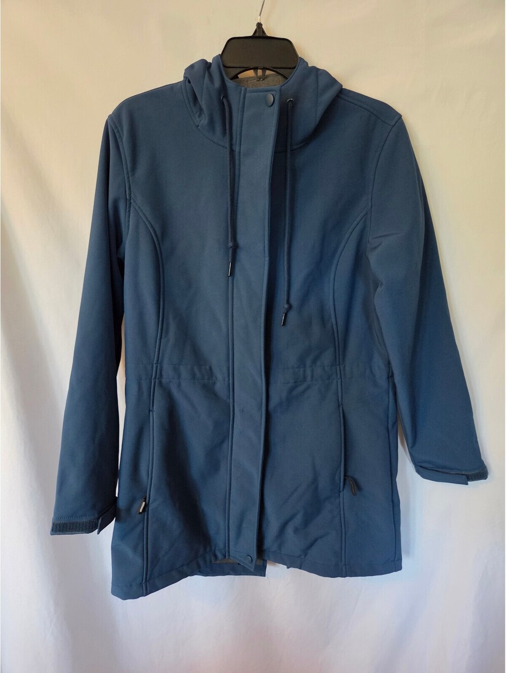 Outdoor Ventures Womens S Blue Softshell Coat Fleece Lined Hooded Hiking Rain